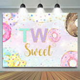 Beignets Doux Paillettes D'or Joyeux 2e Anniversaire Toile De Fond